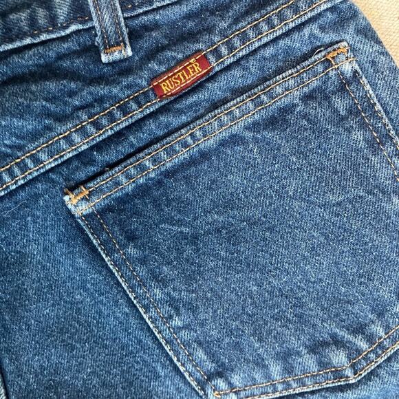 Rustler Blue Straight Jeans with Regular Fit and Contrast Stitching 34X30 - Picture 8 of 9